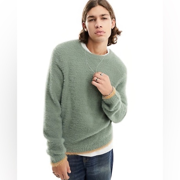 Asos Design Knitted Fluffy Crew Neck Sweater - Men’s Size 2XL - Picture 2 of 13